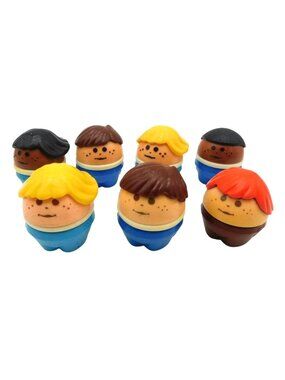 Little Tikes Toddle Tots Plastic Vintage Lot 7 Chunky People Figures Red Head